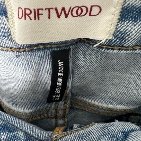 ANTHROPOLOGIE DRIFTWOOD Jack High Rise Embroidered Light-wash Jeans Size 32 - Picture 4 of 5